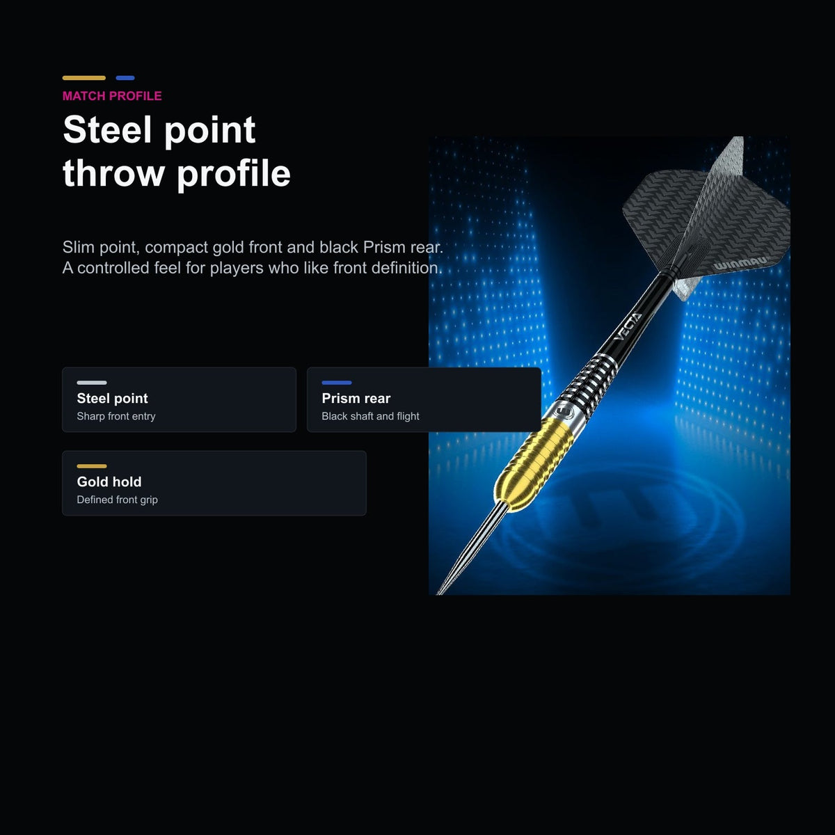 Winmau Steve Beaton S.E. 90% steel point throw profile