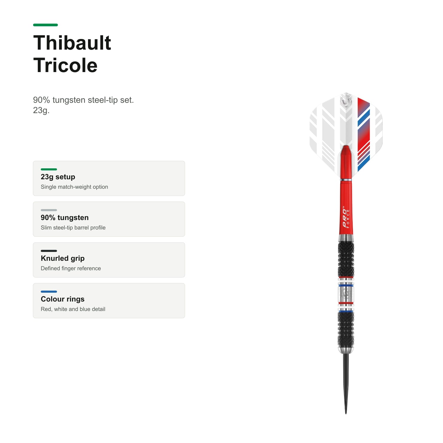 Winmau Thibault Tricole 90% Tungsten Steeltip darts product profile