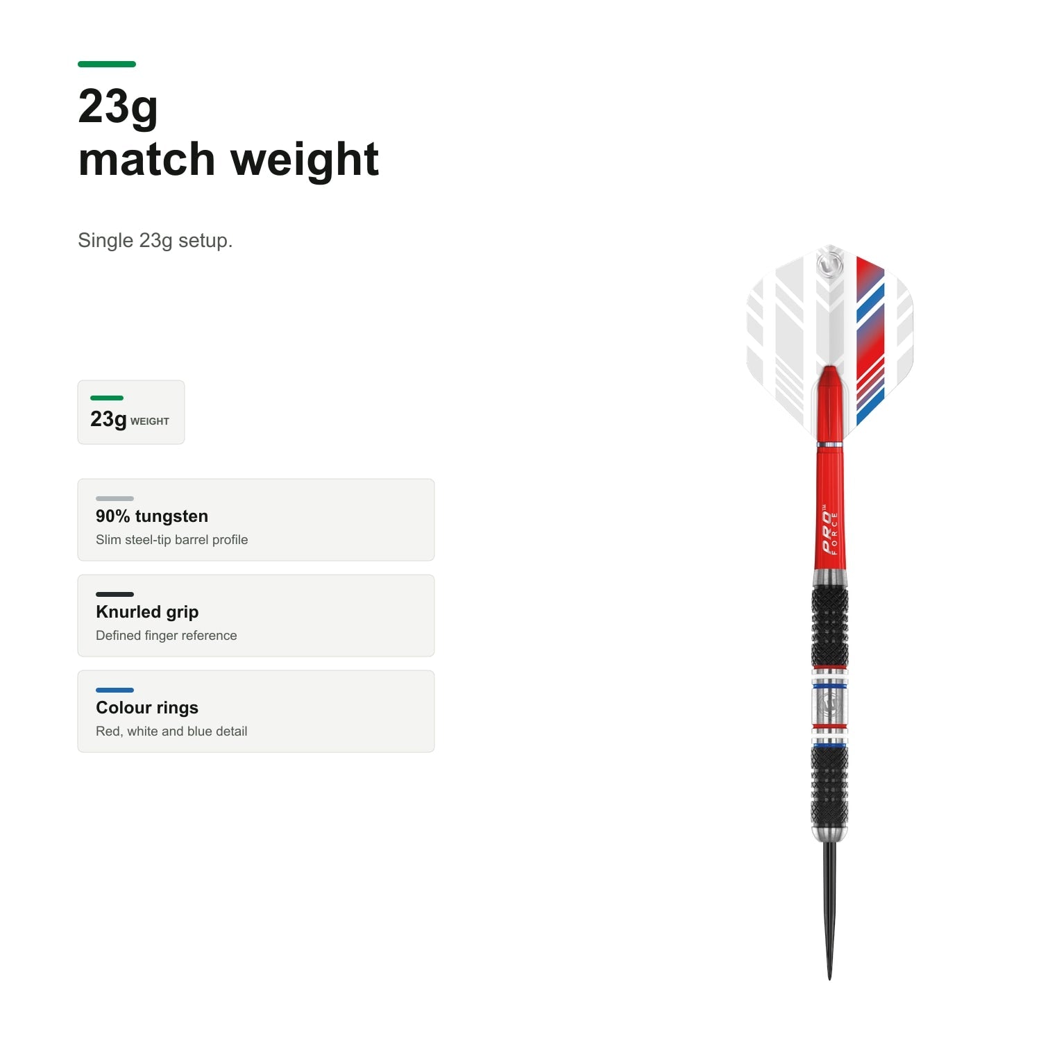 Winmau Thibault Tricole 90% Tungsten Steeltip darts 23g weight focus