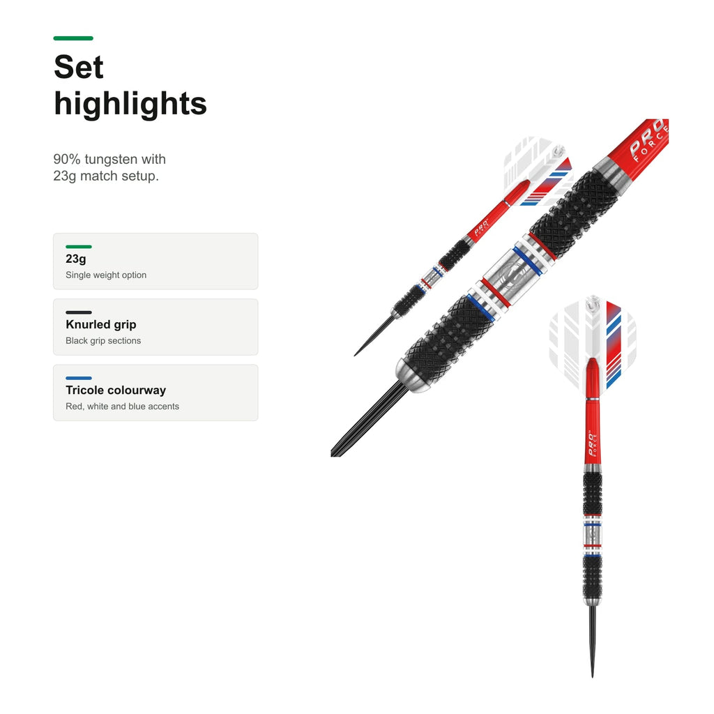 Winmau Thibault Tricole 90% Tungsten Steeltip darts set highlights