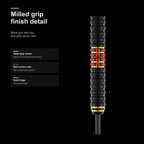Winmau Valhalla 85-95% tungsten darts milled grip detail