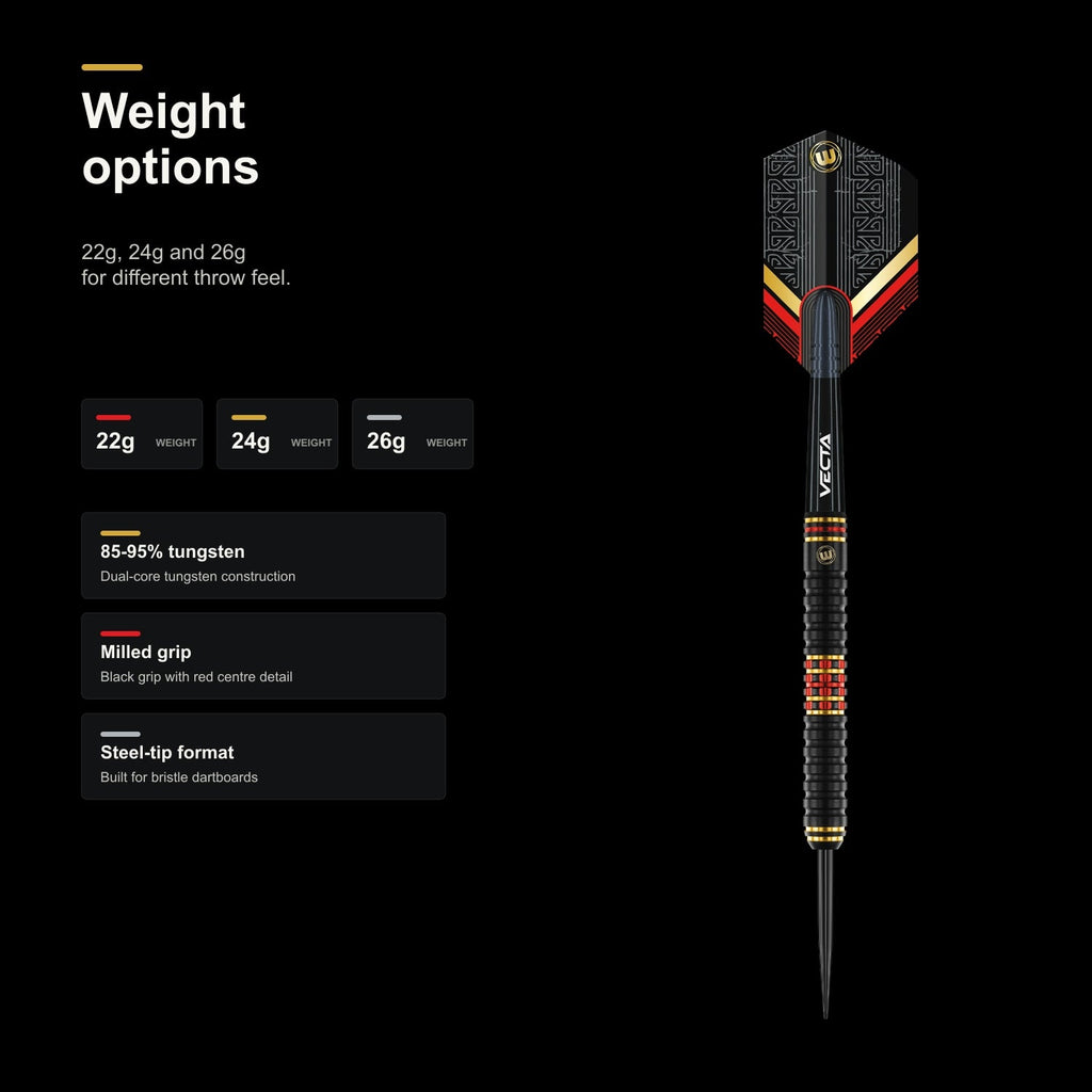 Winmau Valhalla 85-95% tungsten darts 22g 24g 26g weight options