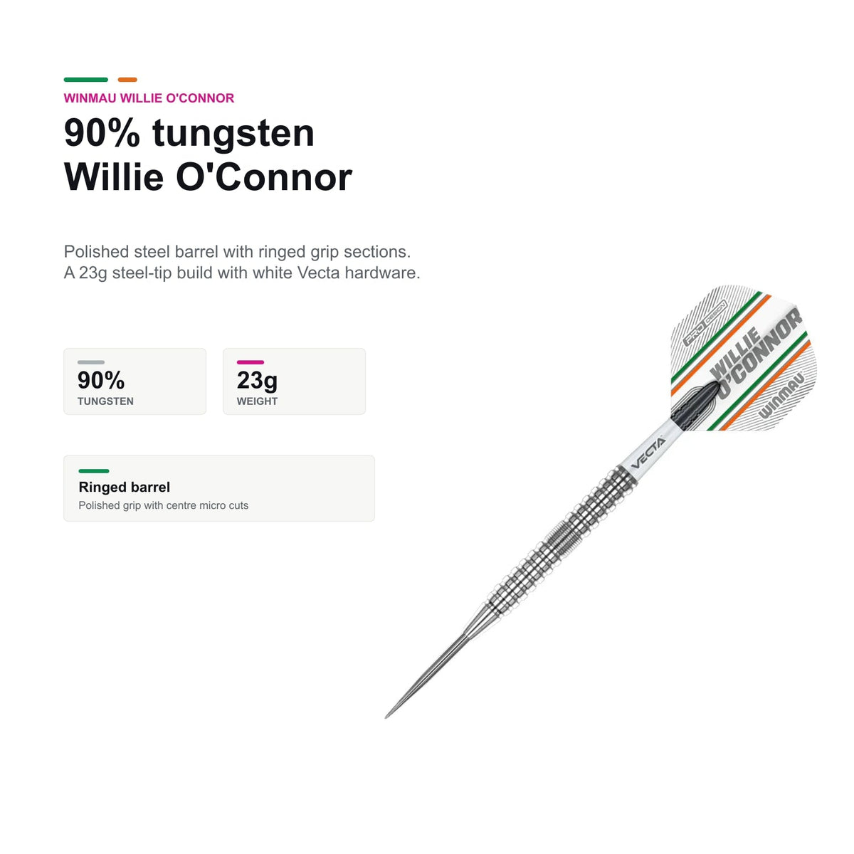 Winmau Willie O'Connor 90% tungsten profile