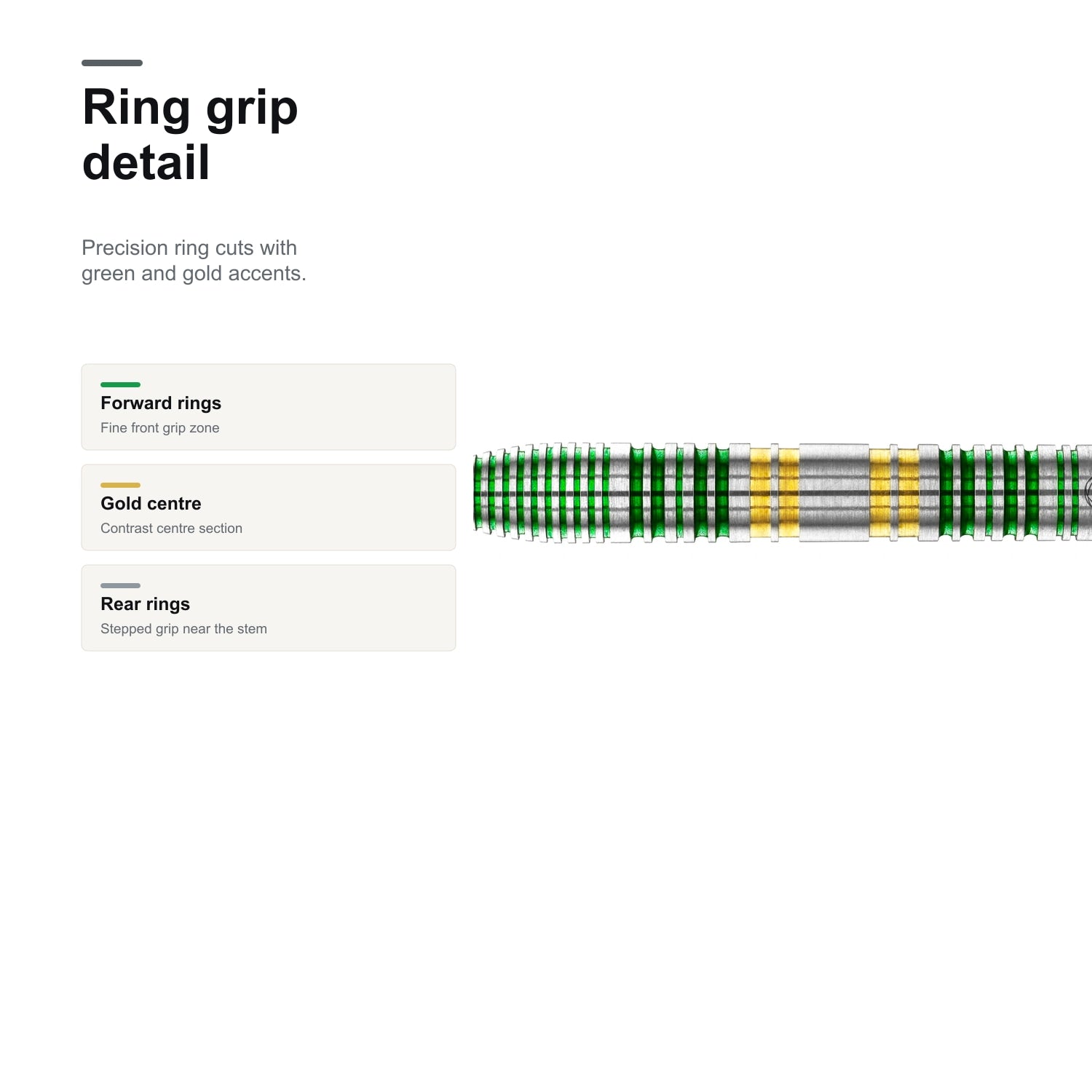 Winmau Xenon 90% Darts ring grip detail